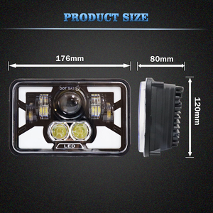 MOXI Đèn Pha Ô Tô LED 4*6Inch Thiết Kế Mới Đèn Xe 45W Đèn Pha LED Vuông 5Inch Cho Ô Tô Thông Dụng - Product Image 5