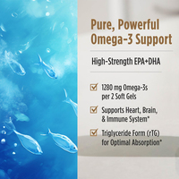 Capsules d'huile de poisson naturelle triple force halal OEM avec oméga 3 DHA EPA pour la santé du cerveau et du cœur des adultes