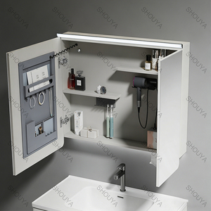 Meuble-lavabo mural en contreplaqué pour <span class=keywords><strong>salle</strong></span> <span class=keywords><strong>de</strong></span> <span class=keywords><strong>bain</strong></span> avec vasque et <span class=keywords><strong>miroir</strong></span> LED – Vente en gros - Product Image 2