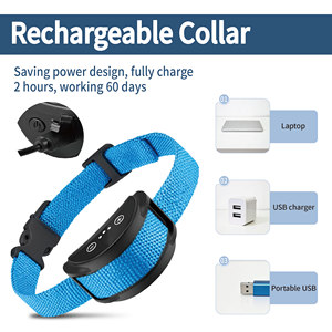 Collar de Adiestramiento para Perros con Vibración Recargable, Anti-Ladridos, de Nailon Azul Perpetuo - Product Image 4