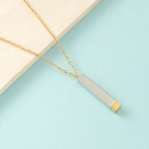 Spiegel oberfläche Edelstahl Nesting <span class=keywords><strong>Doll</strong></span> Diy Kubik zylinder Teleskops tange Anhänger Halskette - Product Image 2