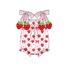 ชุดเดรสเด็กแบบสั่งทำพิเศษ ลายสตรอว์เบอร์รี่น่ารัก พร้อมโบว์ ชุดเดรสเด็กเล็ก แต่งระบาย แขนกุด สำหรับฤดูใบไม้ผลิ ชุดเดรสเด็กผู้หญิงน่ารัก - Product Image 4