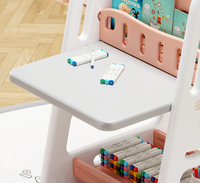 Tableau de dessin multifonctionnel pour enfants, chevalet en plastique réglable en hauteur avec chaise pour la vente en gros OEM ODM