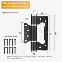 Amortisseur de porte hydraulique moderne avec charnière à ressort à fermeture douce en acier inoxydable, charnière silencieuse cachée pour portes à double battant pour hôtels