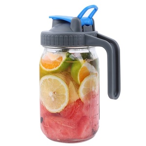 Vente en gros pot de <span class=keywords><strong>cafetière</strong></span> à infusion froide 64oz en verre épais polyvalent couvercle de bec de pichet de maçon avec filtre en acier inoxydable - Product Image 6