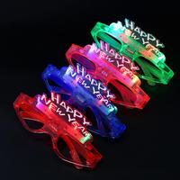 Lunettes clignotantes à LED Lunettes lumineuses Happy New Year Lunettes lumineuses Cadre Décorations de fête de Noël Divers styles