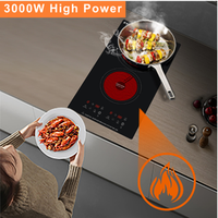 Kompor Induksi Listrik 3000w Built-in 2 Tungku Keramik Sensor Kontrol Sentuh Untuk Rumah Tangga (Sedang Diskon)