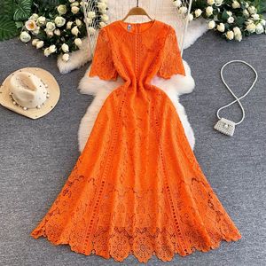 strapless open back dress Ashley Lauren 4438 Size 14 Neon Orange Cocktail Dress Long Sleeves Fringe Trim On Hem and Slit main image 1