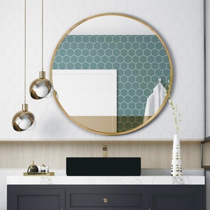 Decoration Modern Gold Metal Frame <b>Wall</b> Hanging Round Mirror for Home - Product Image 6