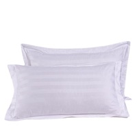 Taie d'oreiller d'hôtel LAIYUE 100% coton satiné rayé blanc 50x80cm respirante résistante à la décoloration personnalisable en gros
