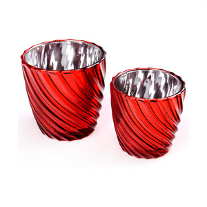 अच्छी कीमत में गुलाब सोने का नीला फ्रॉस्टेड थोक पारा ग्लास मोमबत्ती धारक - Product Image 4