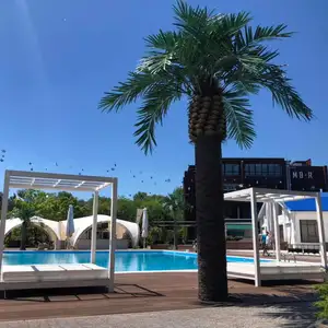 Grand arbre Tropical artificiel aaa de bonne qualité, palmier avec date, algues artificielles, 3-10 mètres en vente, décoration d'extérieur