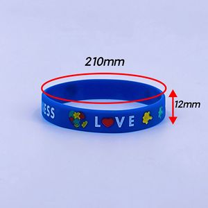 Pulseras Decorativas Motivacionales de Silicona Redondas e Impermeables con Grabado para la Conciencia sobre el Autismo, para el Bienestar Público - Product Image 3