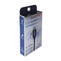 Boîte d'emballage de câble USB de charge rapide pour téléphone portable, impression offset personnalisée en gros, avec support, couleur noire