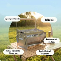 Barbecues en acier inoxydable, barbecues multifonctions réversibles, barbecues pliants pour le camping en plein air, équipement d'été pour la maison