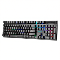 Teclado para Juegos Xtrike Me KB-280 con Retroiluminación de Arcoíris, Membrana, 104 Teclas, Cableado USB Tipo A, Tamaño Completo con Teclado Numérico, Anti-Ghosting