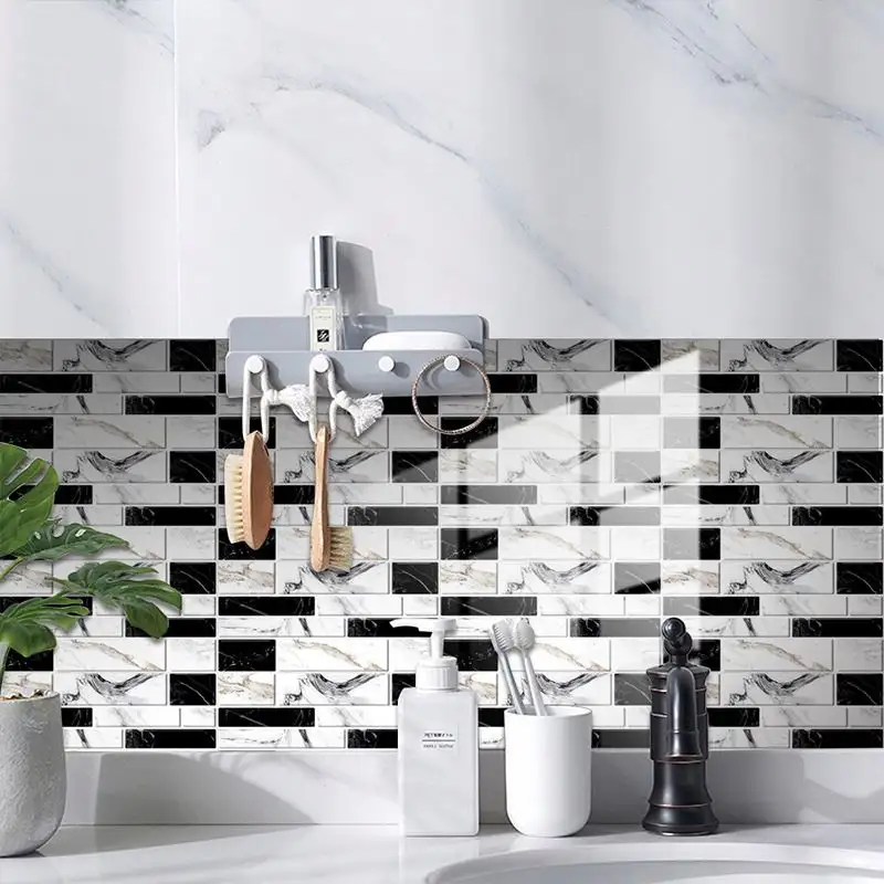 10x20*0.04cm Kitchen Backsplash Tiles Peel and Stick Wall Stickers Self-adhesive Wall Decor Decoration for Kitchen Bathroom