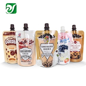 Sachet pour le jus Emballage de thé aux bulles Doypack Sachet debout pour jus de fruits boissons personnalisées Sac à bec verseur pour lait Boba - Product Image 4