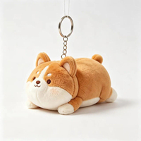 Porte-clés en peluche personnalisé Corgi, mini-breloque de sac, pendentif, poupée en peluche lavable, porte-monnaie à fermeture éclair pour cadeaux promotionnels d'entreprise