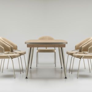 Ensemble de salle à manger rectangulaire Rosse Mobilya Efsane Modern 6 pièces en MDF et métal, meubles de salle à manger durables, Turquie - Product Image 1