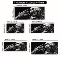 Grand tapis de bureau pour jeux vidéo Dark Skeleton Monster, noir et blanc, art gothique, XXL, tapis de souris