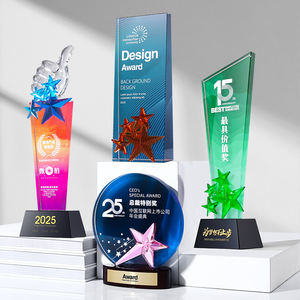 Troféu de Resina Cristal Personalizado de Alta Qualidade com Gravação Comemorativa Criativa e Impressão Digital para Novos Prêmios - Product Image 1
