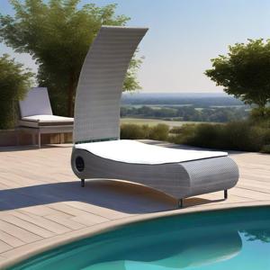 Nueva <span class=keywords><strong>Tumbona</strong></span> de Patio con Visera Ajustable, Estructura de Aluminio, Cama de Jardín, <span class=keywords><strong>Tumbona</strong></span> de Ratán <span class=keywords><strong>para</strong></span> Piscina y Exteriores - Product Image 5