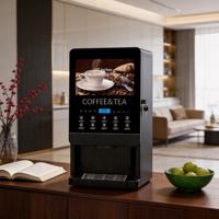 Máquina Expendedora de Café Versátil con 10 Botones Inteligentes, 9 Opciones de Bebidas, Pantalla LCD Publicitaria, para Oficinas