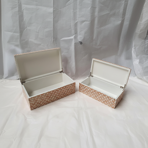 Vente en gros Boîte de maquillage rectangulaire incrustée de tailles personnalisées Boîtes de rangement de bijoux au meilleur prix au Vietnam - Product Image 1