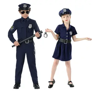ชุดคอสตูมอาชีพตำรวจชุดแต่งกายฮาโลวีนสำหรับเด็กผู้ชายเด็กผู้หญิง