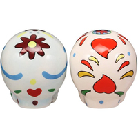 Ensemble de salière et poivrière en céramique, ustensiles de cuisine en porcelaine sur mesure, sucre, crâne