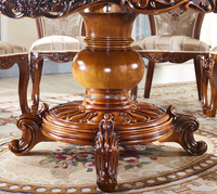 Hot Sales European Round Massivholz Marmor Esstisch und Stühle Set High-End Villa 6 8 10-Sitzer Esstisch mit Plattenspieler