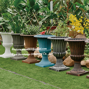Columna de pilar de plástico decorativo para jardín al aire libre de estilo romano blanco para maceta de florero - Product Image 4
