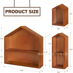 Vintage Solid Wood <b>Desktop</b> Organizer Irregular Shape 2 Tier Standing Type For Study Desk Storage And Display <b>Shelves</b> - Product Image 5