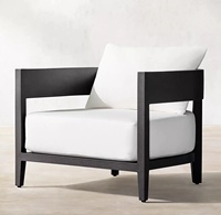 Ensemble de canapés d'extérieur modernes de luxe en aluminium, mobilier de jardin imperméable pour hôtels, villas et complexes hôteliers, ensemble de canapés de patio en métal