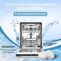 Nettoyant pour lave-vaisselle, comprimé de nettoyage en profondeur sans traces, élimine les odeurs, le calcaire et les dépôts minéraux à l'intérieur de la pompe, de la cuve et des tuyaux