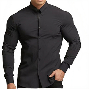 Kaos Olahraga Pria Lengan Panjang Slim Fit, Bahan <span class=keywords><strong>Stretch</strong></span> Tinggi, Bernapas, Warna Solid, Polos, Kasual Outdoor - Product Image 3