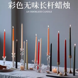 Vela delgada de 30 cm, color Morandi, cera de soja mixta, vela perfumada para decoración del hogar y hoteles - Product Image 5