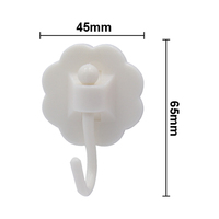 Crochets en plastique autocollants sans perçage, design floral bicolore