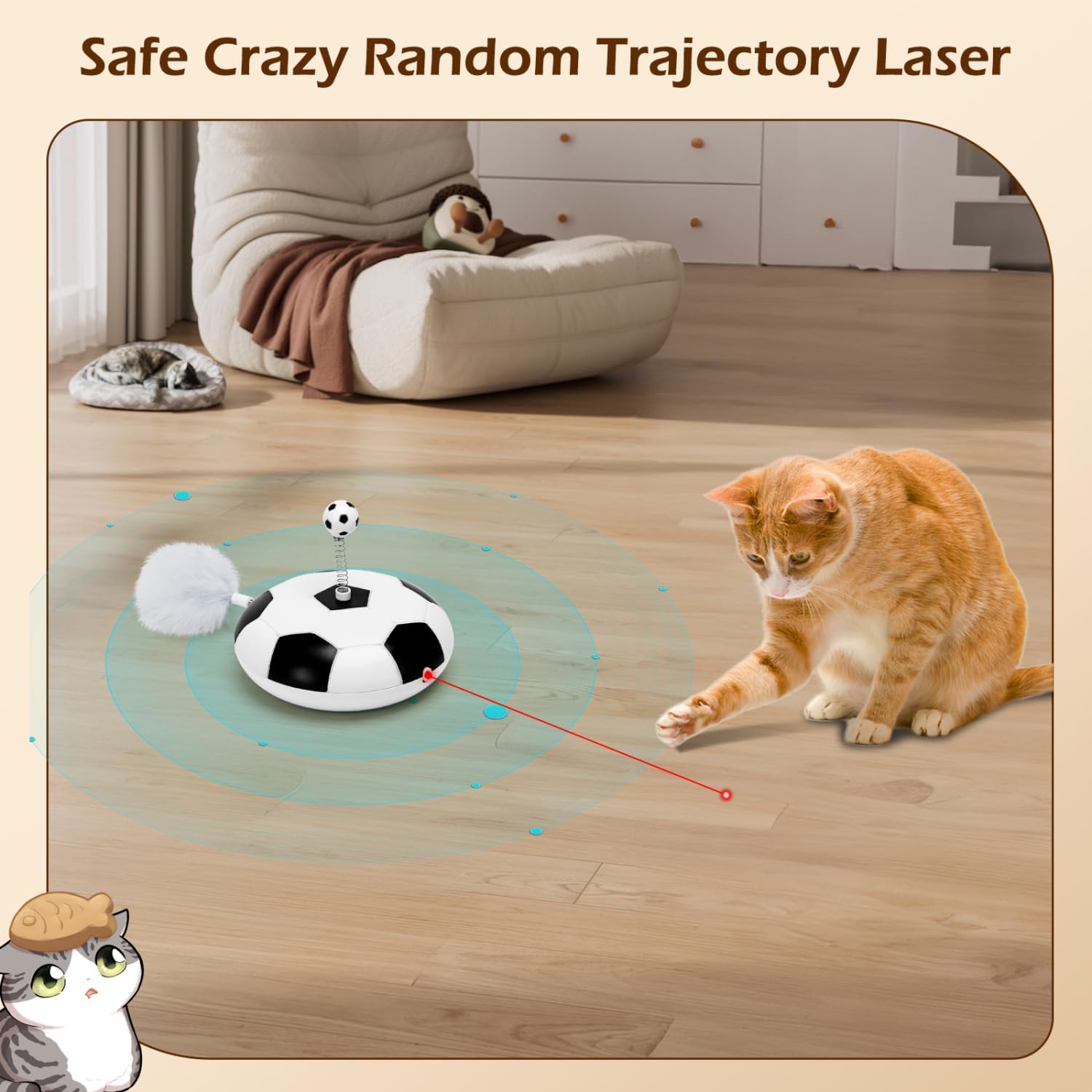 5-in-1 Interactive Indoor Eco-Friendly Cat Toy Set - RUNSHI ALHY56024 Smart Pet Toy with Automatic M