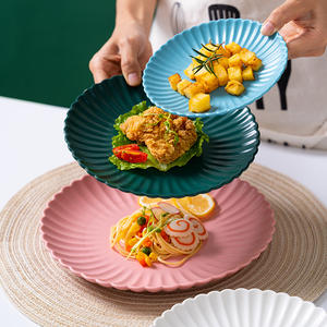 Vajilla de Cerámica Esmerilada de Estilo Nórdico, Plato para Cena con Forma de Flor, Bandeja para Sushi, Platos para Ensalada, Pasta y Filetes - Product Image 2