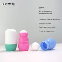 50ml Silindir PP Roll-On Şişe, Yeniden Doldurulabilir Deodorant Parfüm ve Losyon Sıvı Uygulayıcısı, UV/İpek Baskılı Tasarım