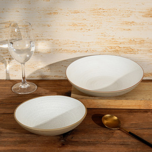 Ceramic Dinnerware <b>Set</b>-Modern Simplicity Design <b>White</b> Sand Series Steak/Fruit/Dim Sum Plates Dishwasher Oven Safe for Household - Product Image 3