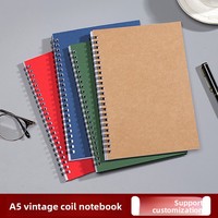 Carnet ligné à spirale en gros à bas prix, journal créatif vintage en papier kraft, notes exquises et mignonnes pour la planification