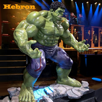 Statue grandeur nature Hulk en fibre de verre, figurine d'action de super-héros célèbre, sculpture en résine, homme musclé, figurine d'action