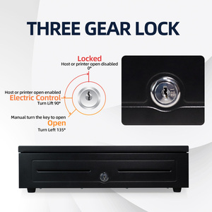 Xincode tiền mặt đăng ký ngăn kéo theavy nhiệm vụ thép trượt tiền mặt ngăn kéo POS 5 hóa đơn 8 đồng xu khóa Hộp ngăn kéo thay thế khay GT-410F - Product Image 3