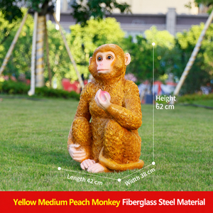 Estatua de Mono de Fibra de Vidrio de Tamaño Real, Escultura de Animal Personalizada de FRP para Parque Temático, Zoológico, Jardín, Decoración de Exteriores - Product Image 5