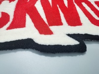 Tapis personnalisé en acrylique découpé sur mesure avec logo, style Backwoods Dropshipping, tissé et tufté