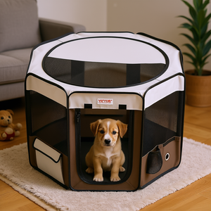 Parc pour animaux de compagnie pliable Vevor, 36 pouces, tissu Oxford imperméable 600D, octogonal, cage portable pour chien, chenil pour chiot, intérieur - Product Image 2