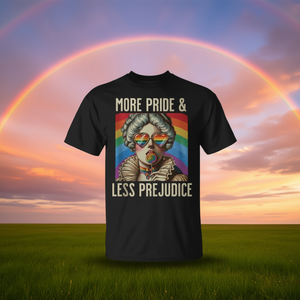 Camiseta More Pride Less Prejudice Rainbow Pride, unisex, talla para adultos S M L XL XXL - Product Image 3